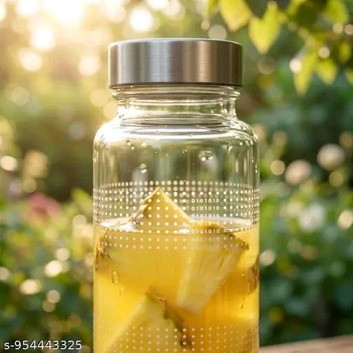 750 ML premium glass water  with silver cap for kitchen & fridge